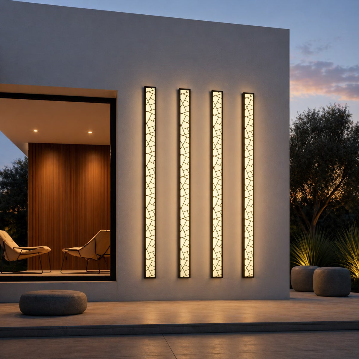 Temsk modern LED-vägglampa — vattentålig utomhusbelysning, rostskyddad design