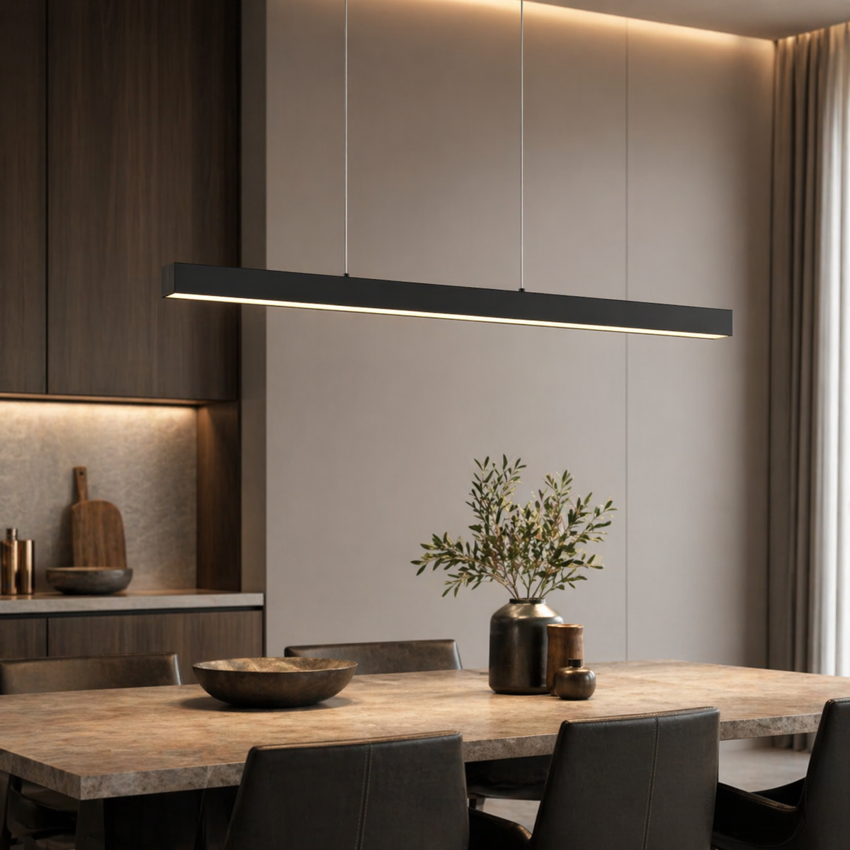Moderne lineær LED-loftpendel — moderne pendellampe til køkkenø