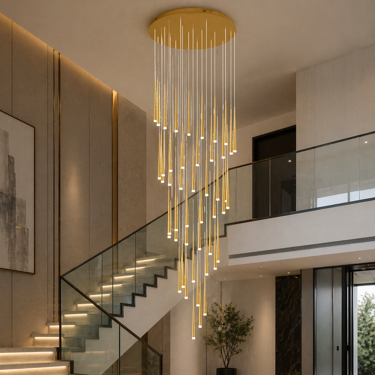 Moderne nordisk loftlampe - justerbar lampe til direkte montering, ramme i jern og akryl, dæmpbar LED med 6-68 hoveder