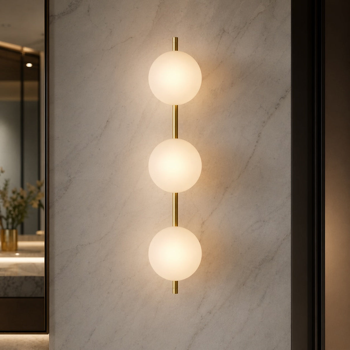 Nordisk rund væglampe i glas — 5 W integreret LED, aluminiumsramme