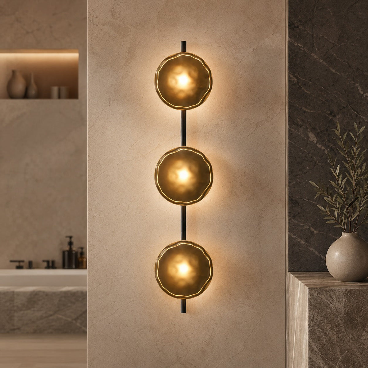 Nordisk rund væglampe i glas — 5 W integreret LED, aluminiumsramme