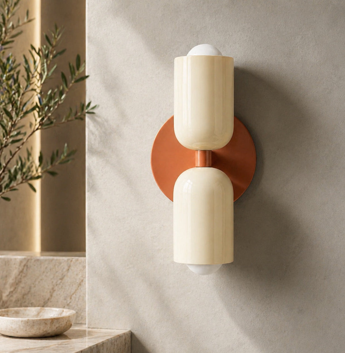 Modern nordisk vägglampa med dubbla huvuden - målat järn, väggmonterad, dimbar E26, LED-kompatibel