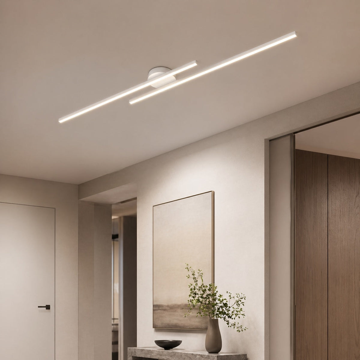 Moderne flad LED-loftslampe i aluminium - 4 cm dyb, ultratynd