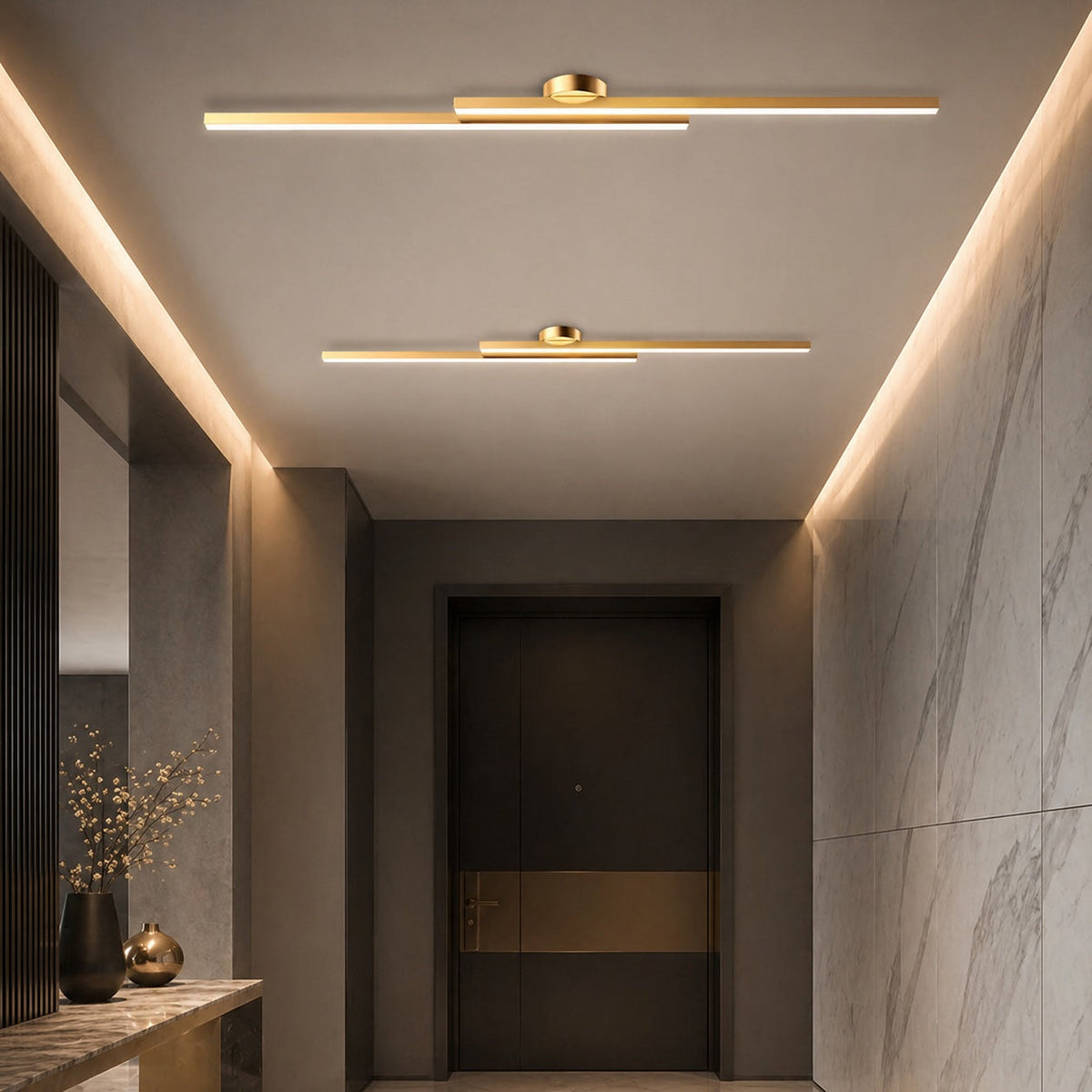 Moderne flad LED-loftslampe i aluminium - 4 cm dyb, ultratynd