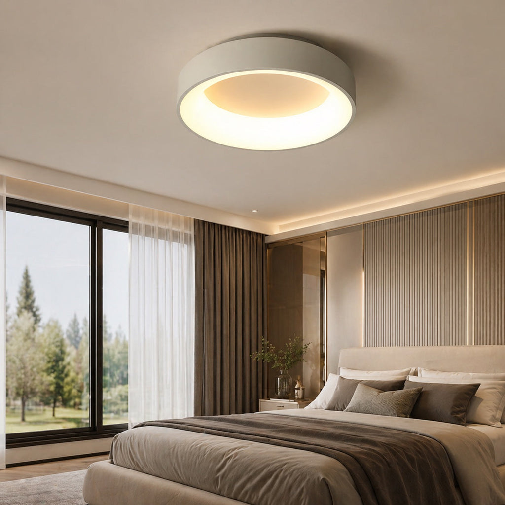 Modern Round Flush Mount LED Ceiling Light — Step-Dimmable, Warm White, 110V-240V