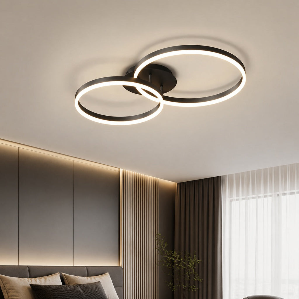 LED-taklampa — modern design med flera ringar i aluminium