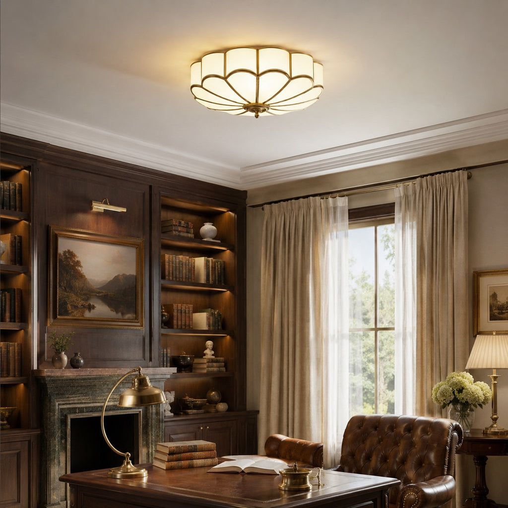 Modern Floral Glass Ceiling Light — Adjustable LED Fixture
