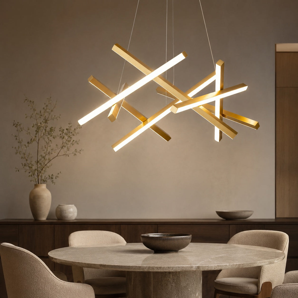 Lustră suspendată LED modernă, geometrică — abajur din acril, temperatură de culoare reglabilă, corp de iluminat minimalist pentru tavan