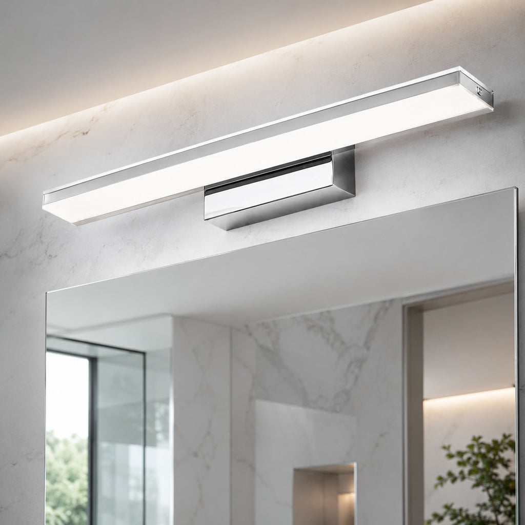 Stainless Steel LED Wall Sconce — Polished Chrome Coating, Streamlined Profile