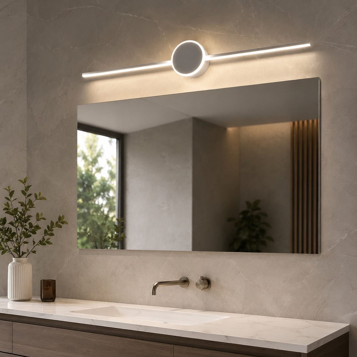 Moderne LED-væglampe — justerbart design i aluminium og akryl, 3 farvetemperaturer