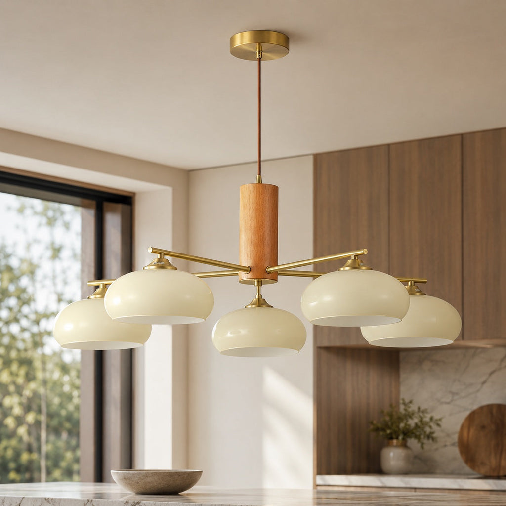 Modern Sculptural Elliptical Metal Frame Chandelier Hanging Fixture Integrated LED Bulbs