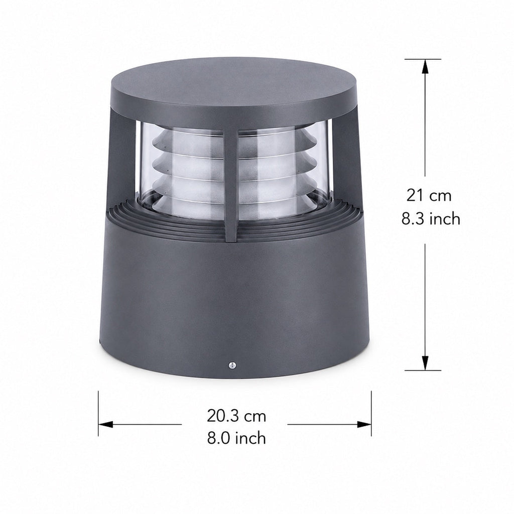 Moderna solcellsdrivna LED-pollare – markmonterad aluminium, vattentät, 18W, 3000K varmvit