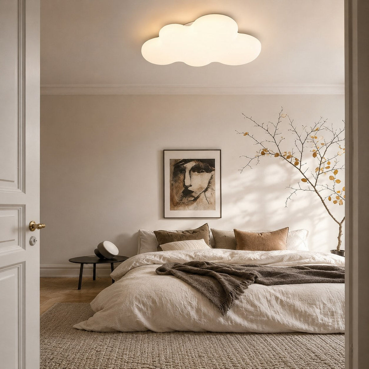 Modern Cartoon Flush Mount Ceiling Light — Iron Frame, 50W LED, Adjustable Color Temperature