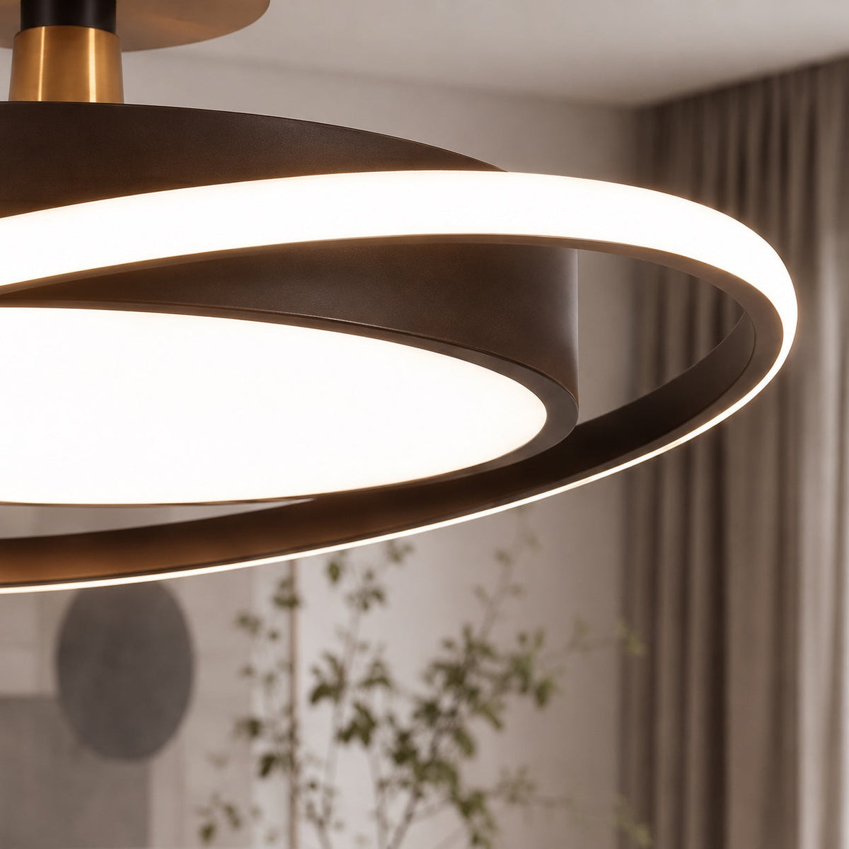 Lámpara de techo LED circular moderna de montaje empotrado y metal — perfil bajo, ahorro de energía