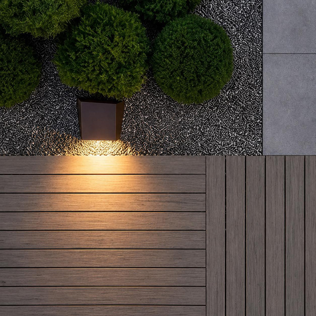 Modern kubformad soldriven pollarlampa för trädgården — rostfritt stål och glas, IP54, 3000K LED