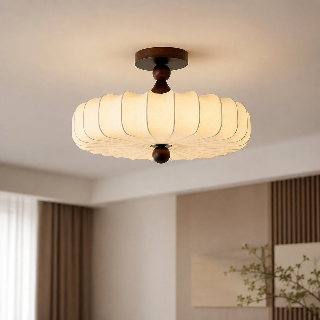 Modern Flush Mount Ceiling Light — Metal LED Fixture, Adjustable Brightness