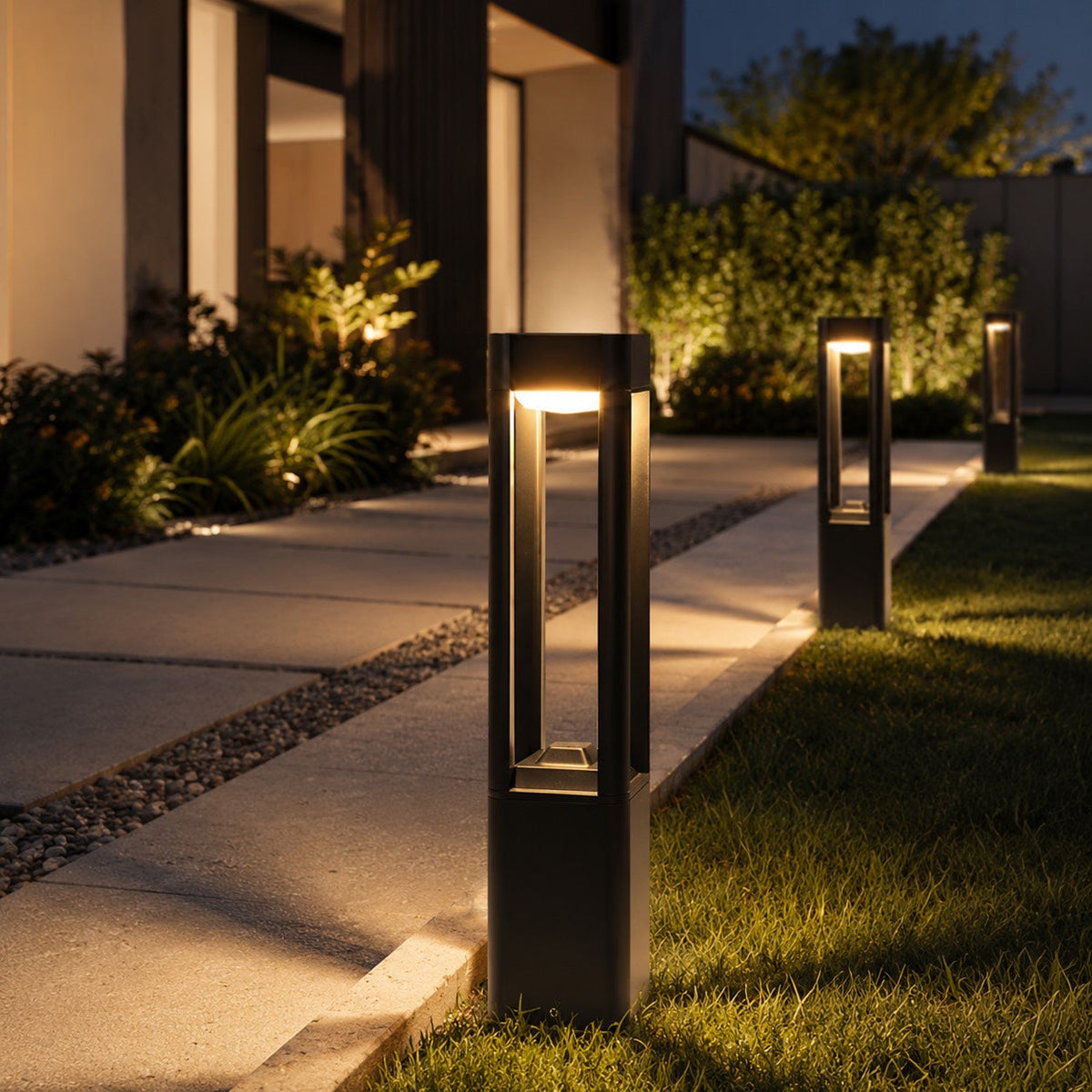 Nastavitelné venkovní sloupkové svítidlo, 10W LED, tlakový hliník, teplá bílá, krytí IP55