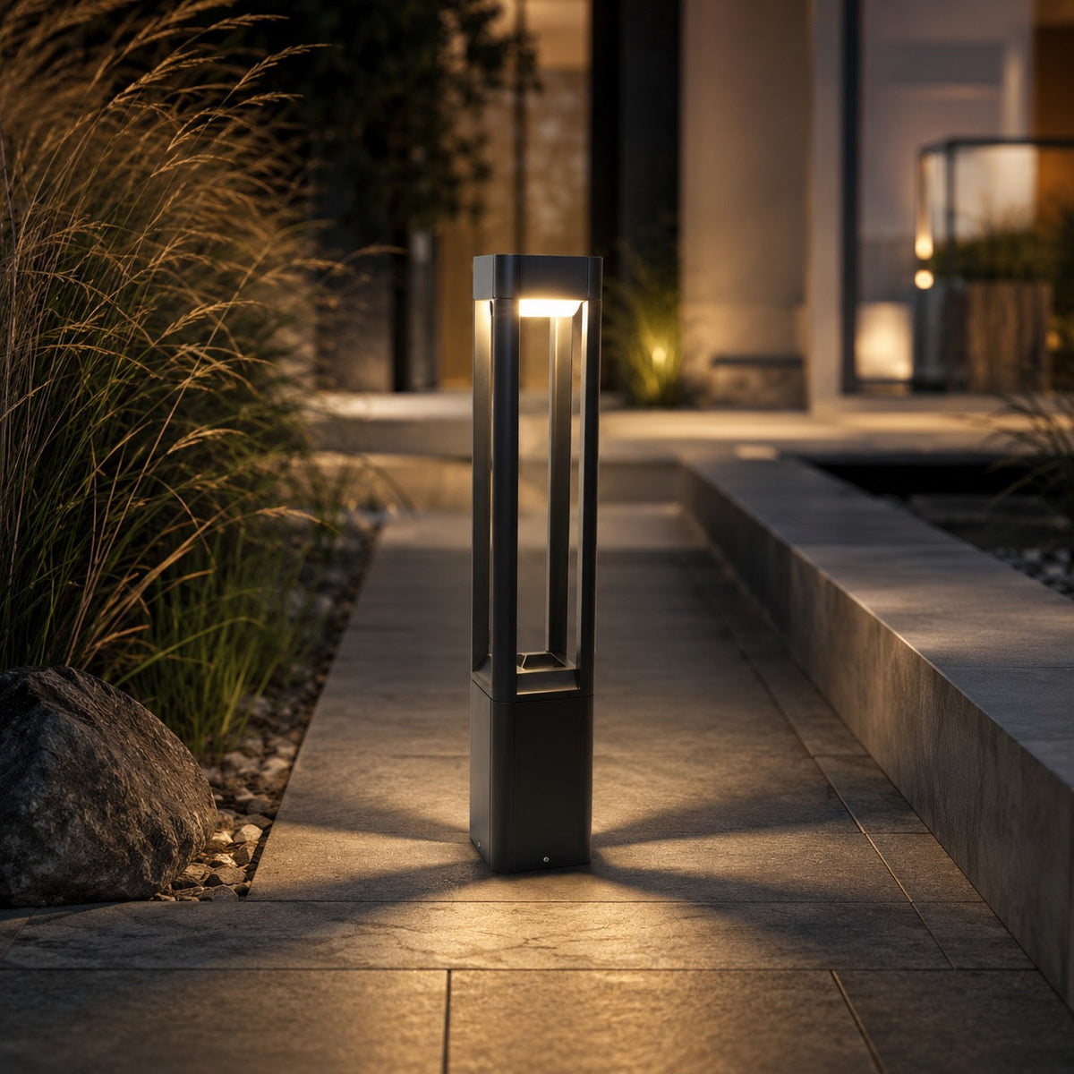 Nastavitelné venkovní sloupkové svítidlo, 10W LED, tlakový hliník, teplá bílá, krytí IP55