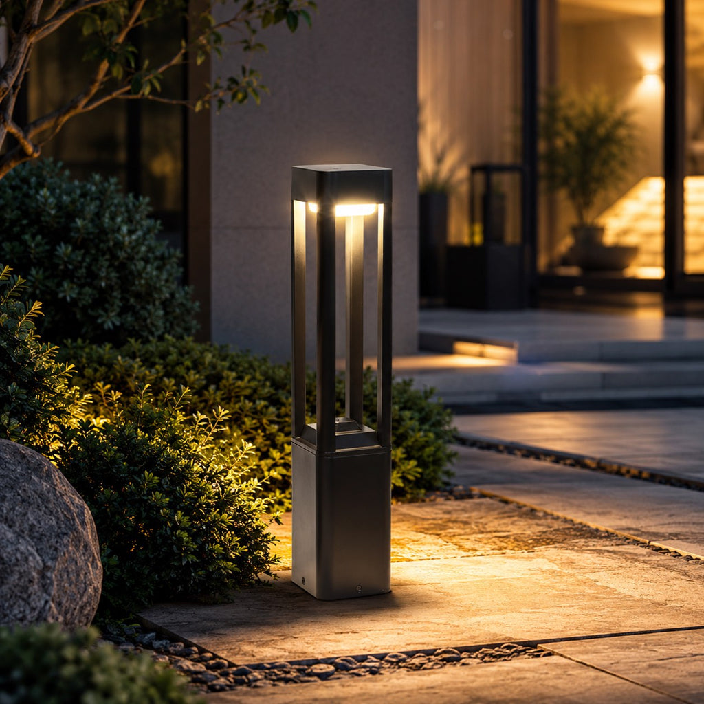 Nastavitelné venkovní sloupkové svítidlo, 10W LED, tlakový hliník, teplá bílá, krytí IP55