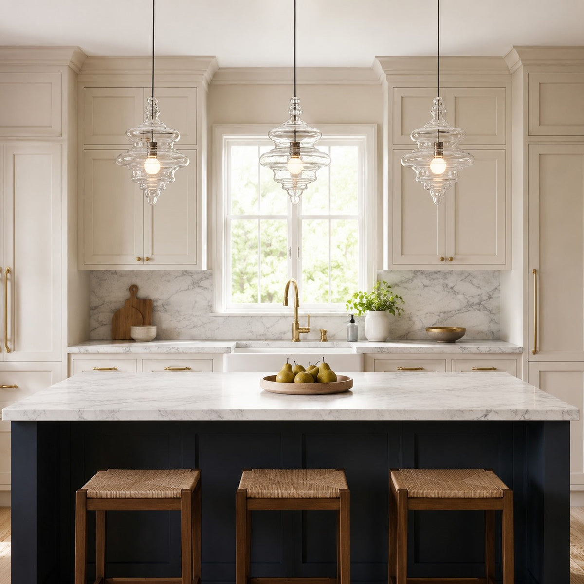 Adjustable LED Glass Pendant Light — Modern Ceiling Hanging Fixture
