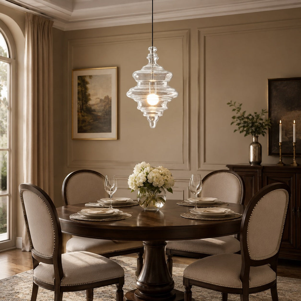 Adjustable LED Glass Pendant Light — Modern Ceiling Hanging Fixture