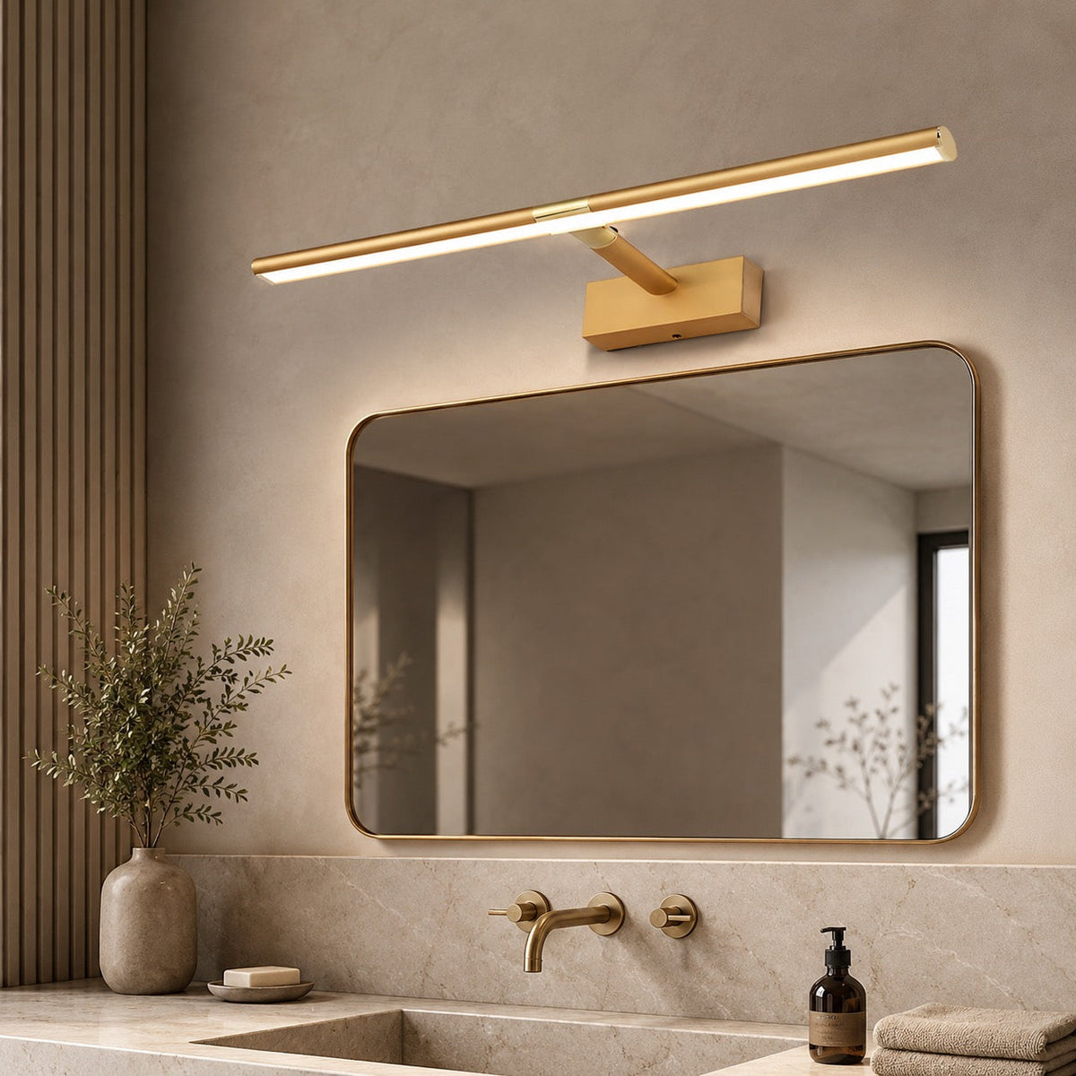 Verstellbare Schminkleuchte aus Aluminium – moderne LED-Leuchte zur Wandmontage