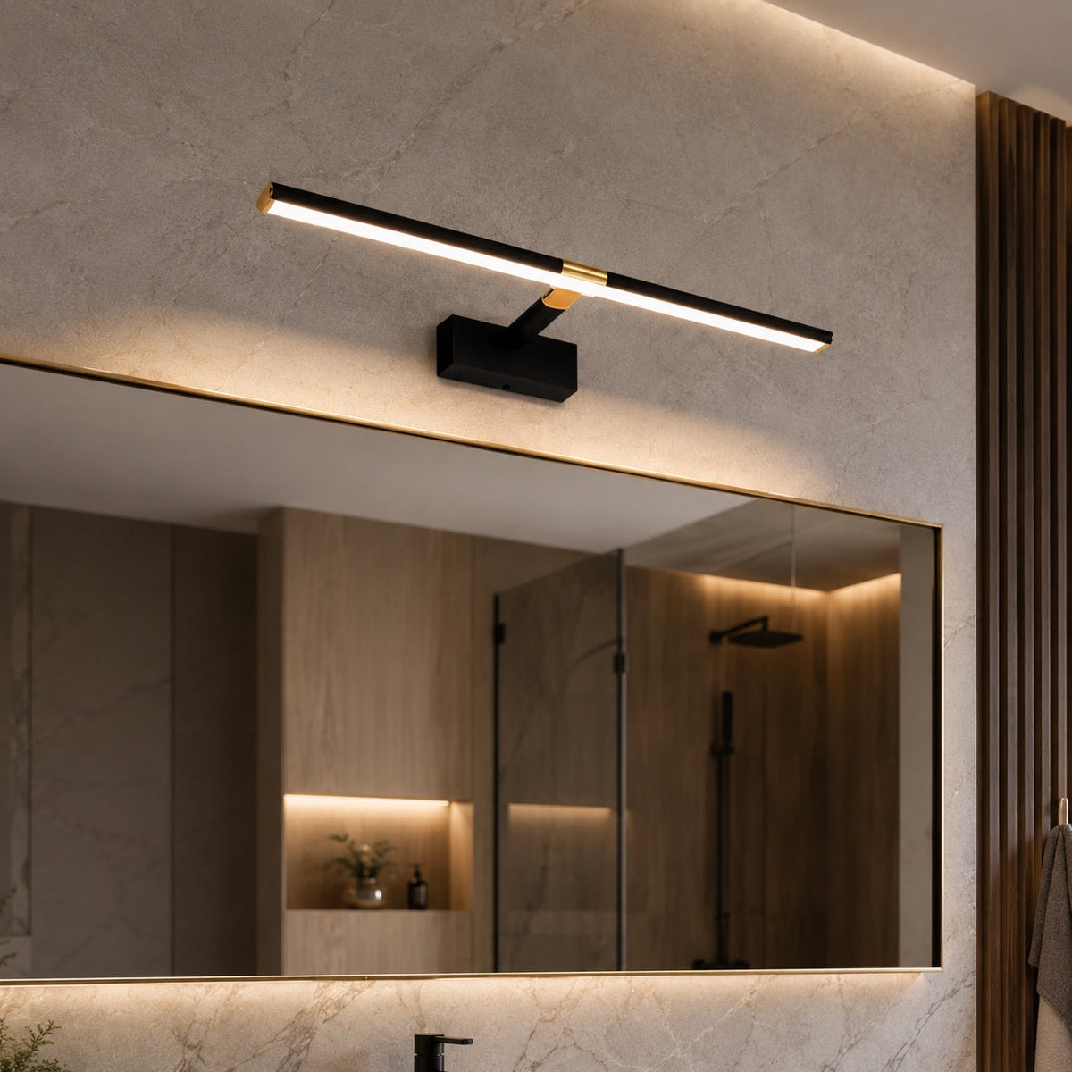 Verstellbare Schminkleuchte aus Aluminium – moderne LED-Leuchte zur Wandmontage