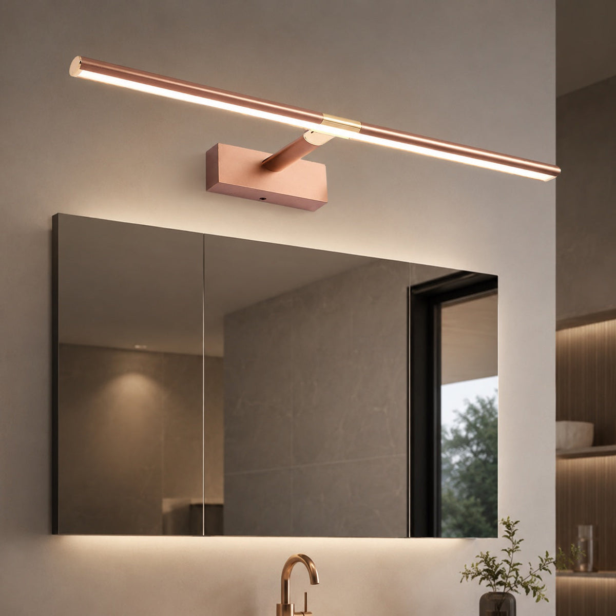 Verstellbare Schminkleuchte aus Aluminium – moderne LED-Leuchte zur Wandmontage