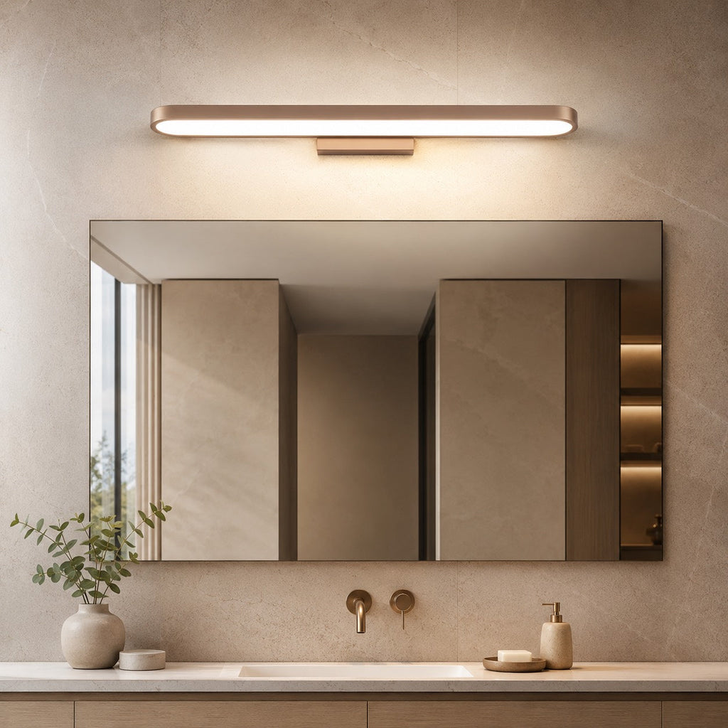 Dimmable LED Ring Light — Wall-Mounted Aluminum Vanity Fixture