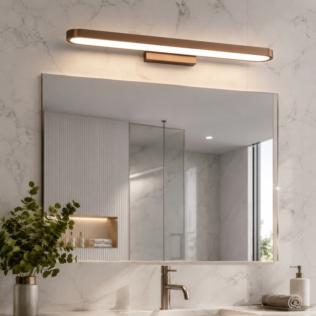 Dimmable LED Ring Light — Wall-Mounted Aluminum Vanity Fixture