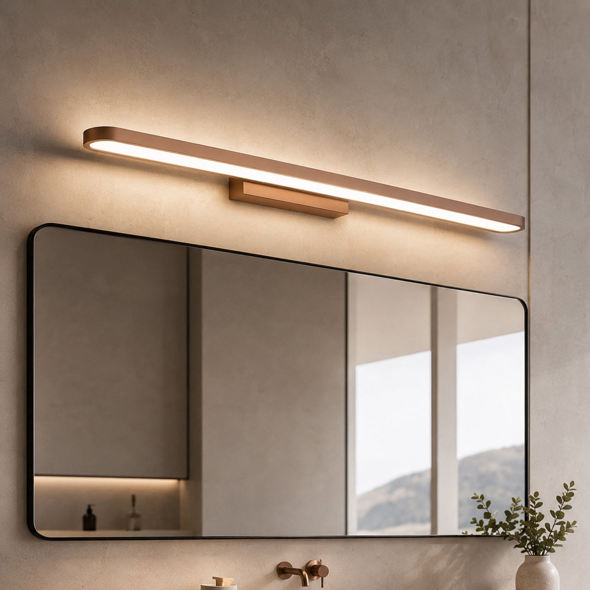 Dimmable LED Ring Light — Wall-Mounted Aluminum Vanity Fixture