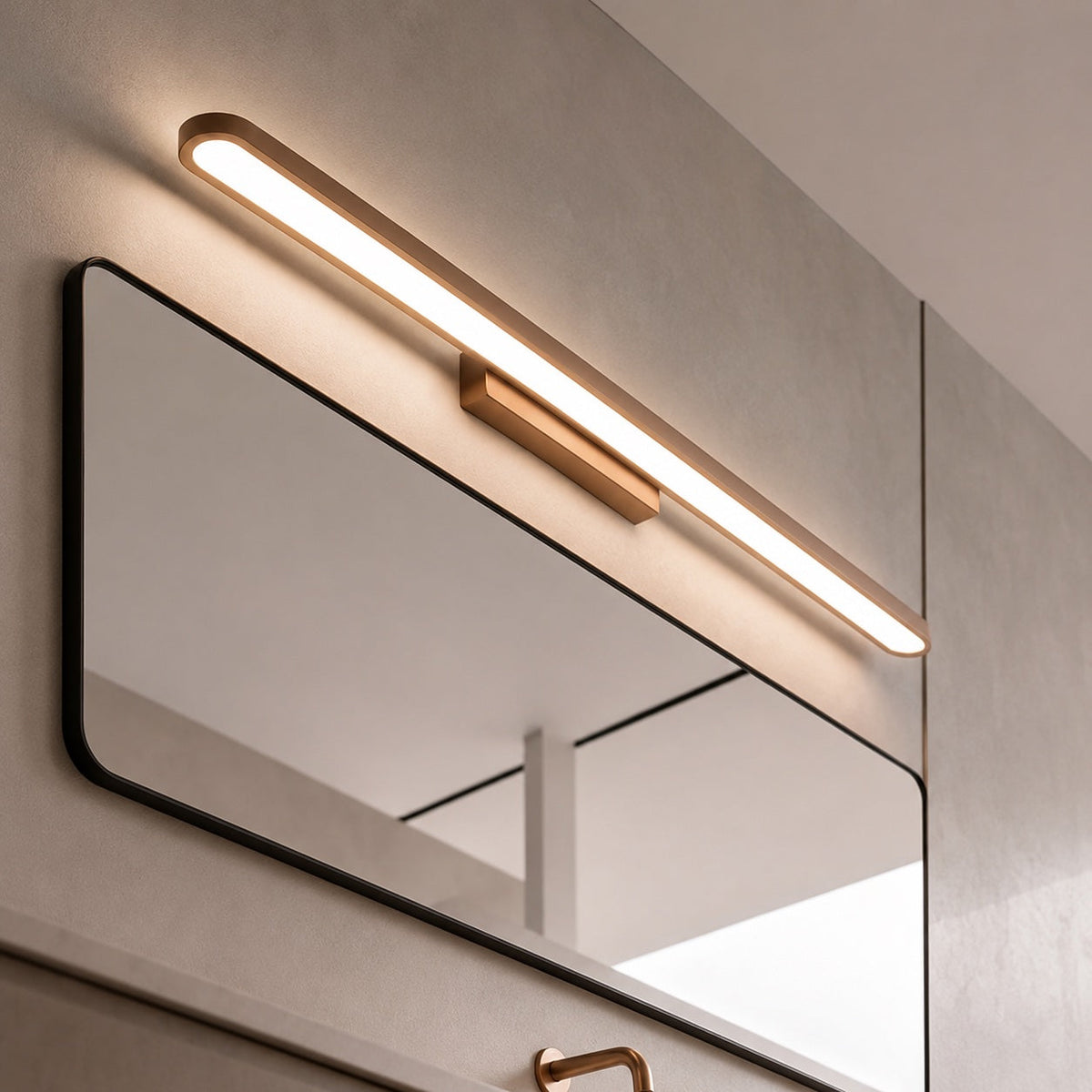 Dimmable LED Ring Light — Wall-Mounted Aluminum Vanity Fixture