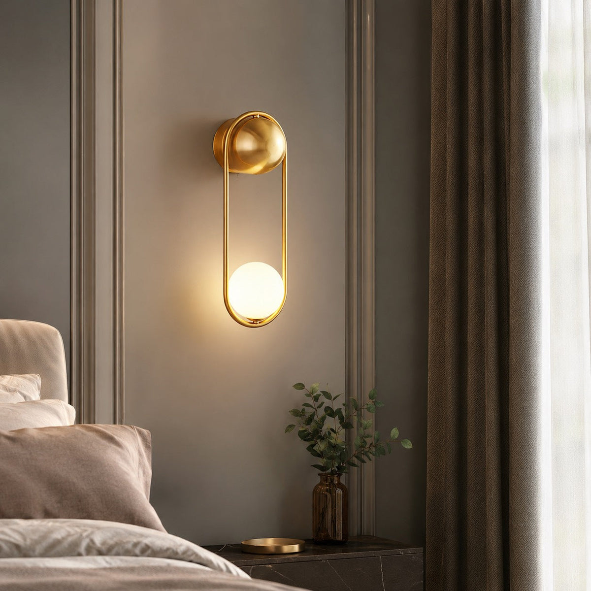 Modern vägglampa — mässing och glas, G9-sockel, 15 x 46 cm LED-armatur