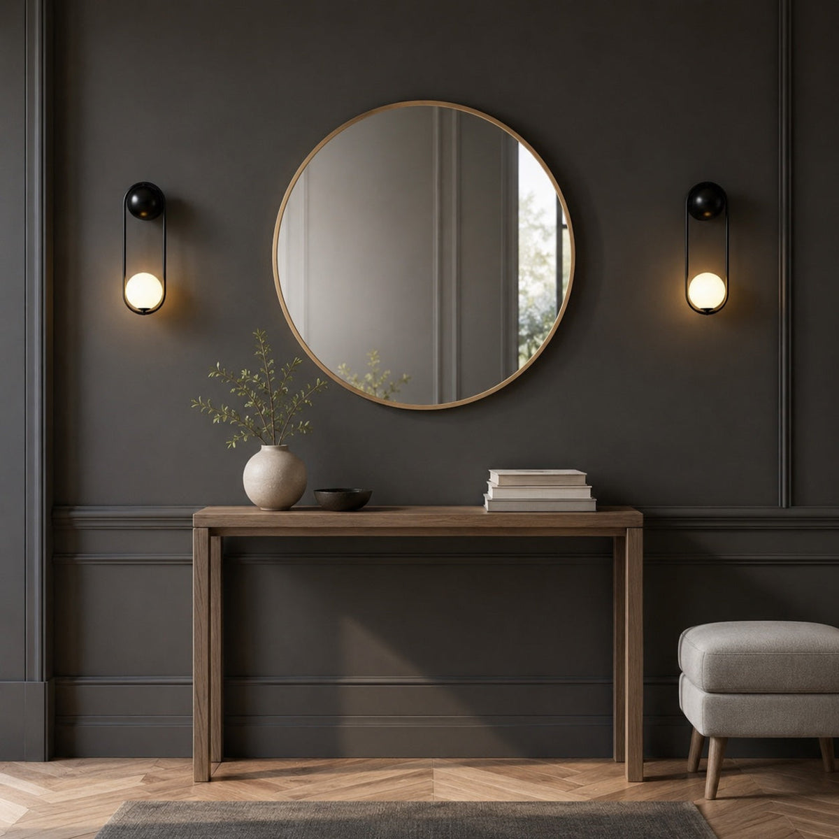 Modern vägglampa — mässing och glas, G9-sockel, 15 x 46 cm LED-armatur