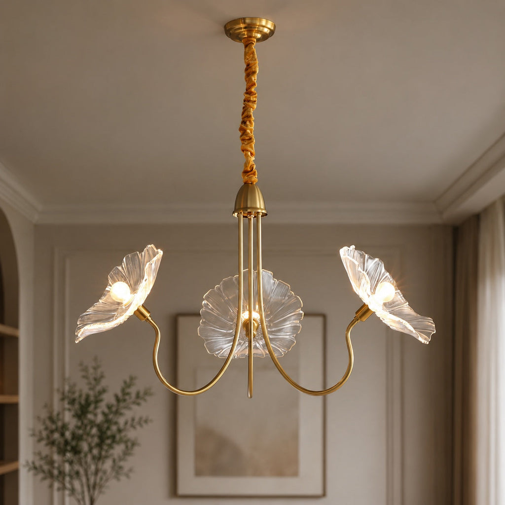 Adjustable Drop Chandelier Ceiling Light — Metal Frame, Frosted Glass Shades, E26/E27 Bulb Compatible