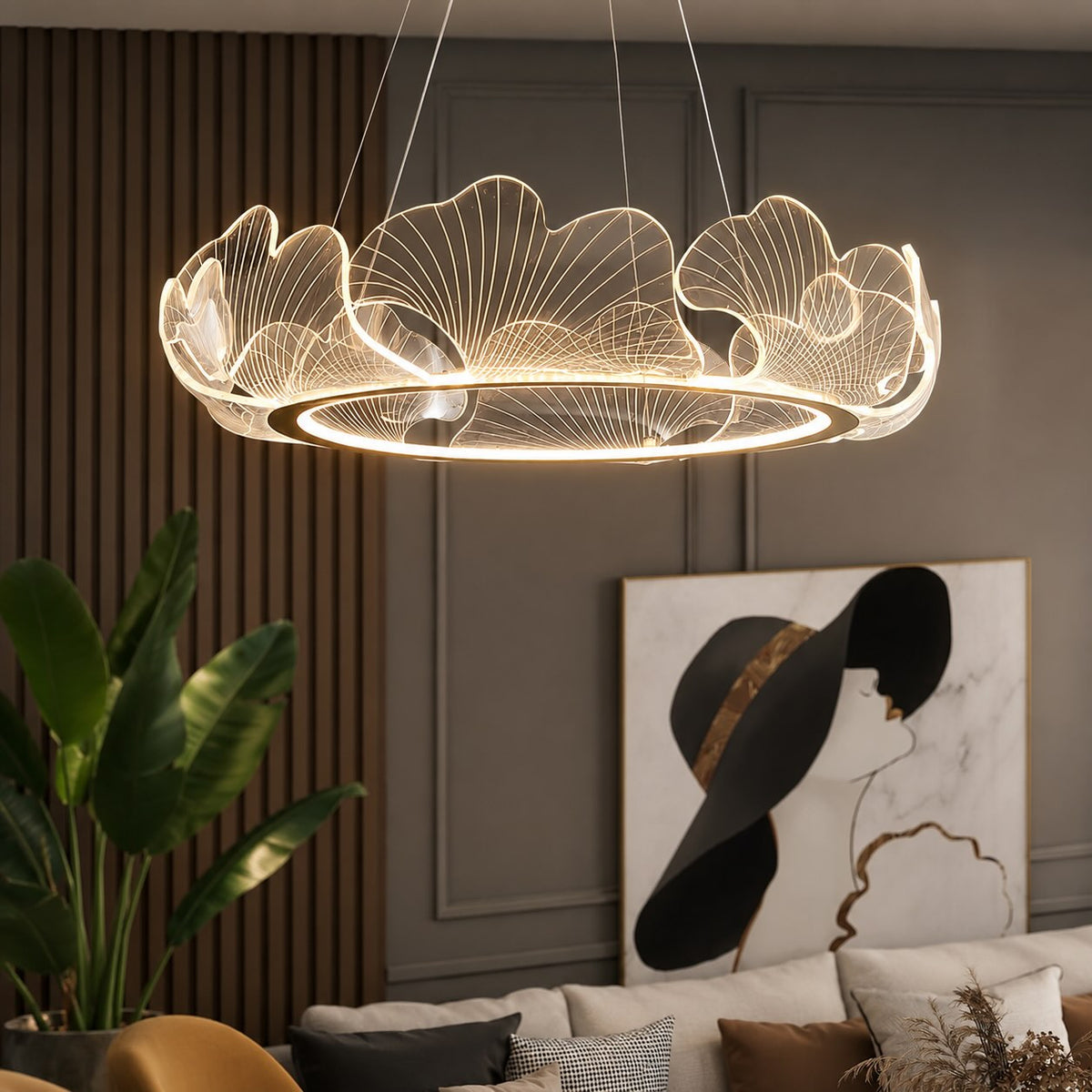 Modern, 3 fényforrásos LED-csillár - állítható üvegárnyékolós mennyezeti lámpatest