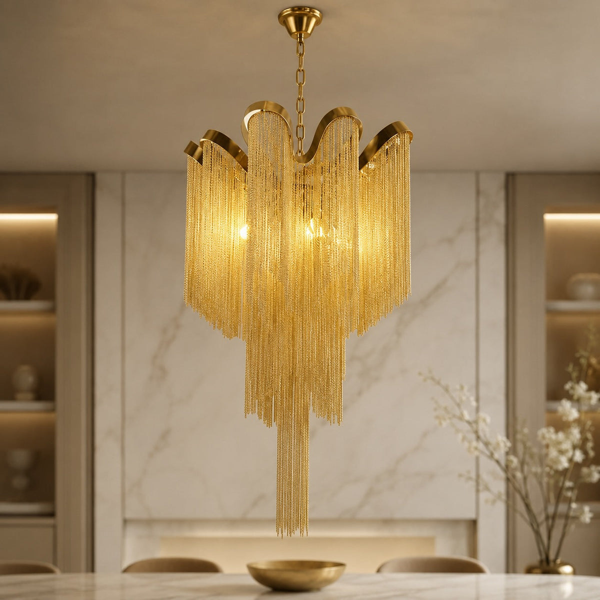 Modern Metal Chandelier Pendant Light — E14 Socket Hanging Fixture