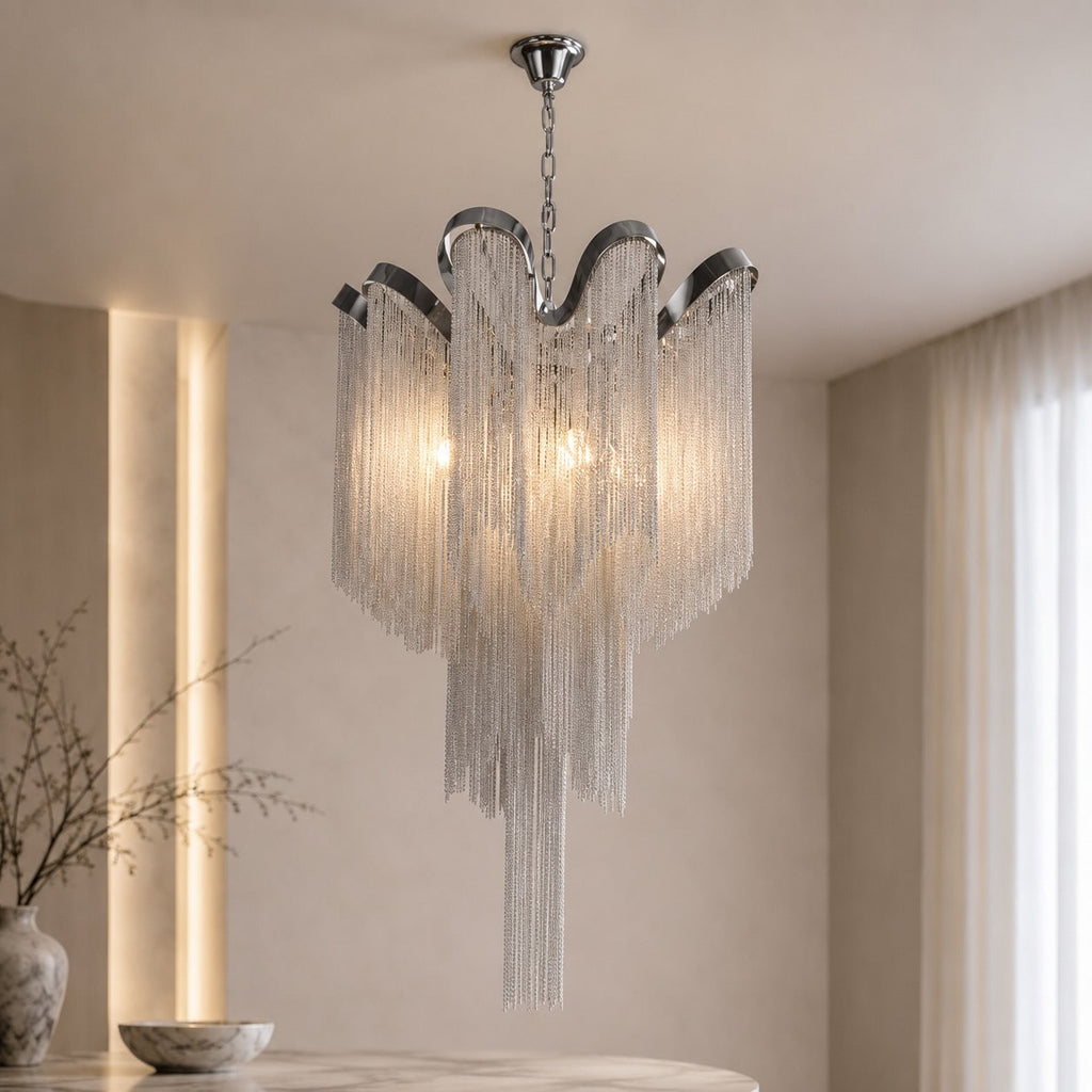 Modern Metal Chandelier Pendant Light — E14 Socket Hanging Fixture