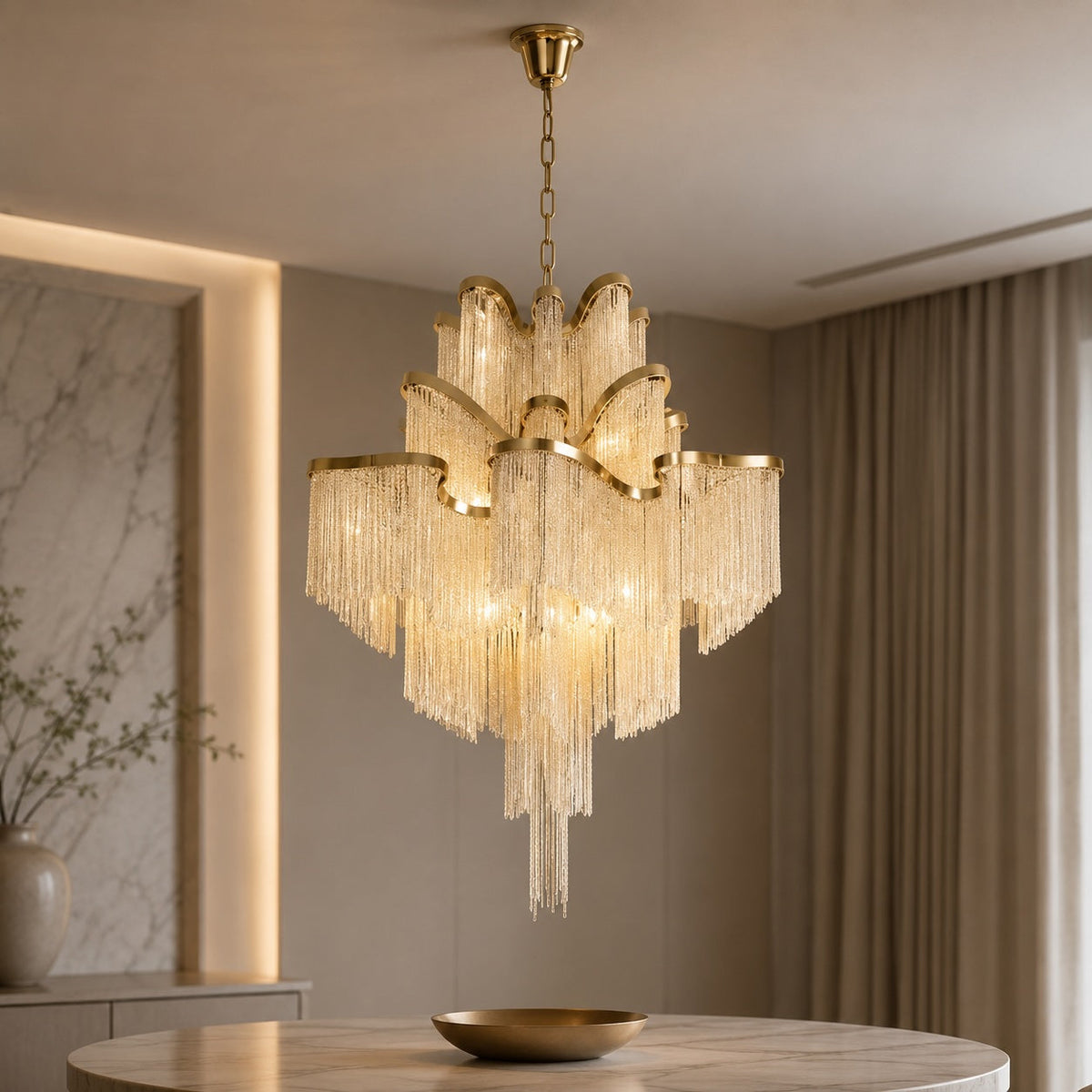 Modern Metal Chandelier Pendant Light — E14 Socket Hanging Fixture