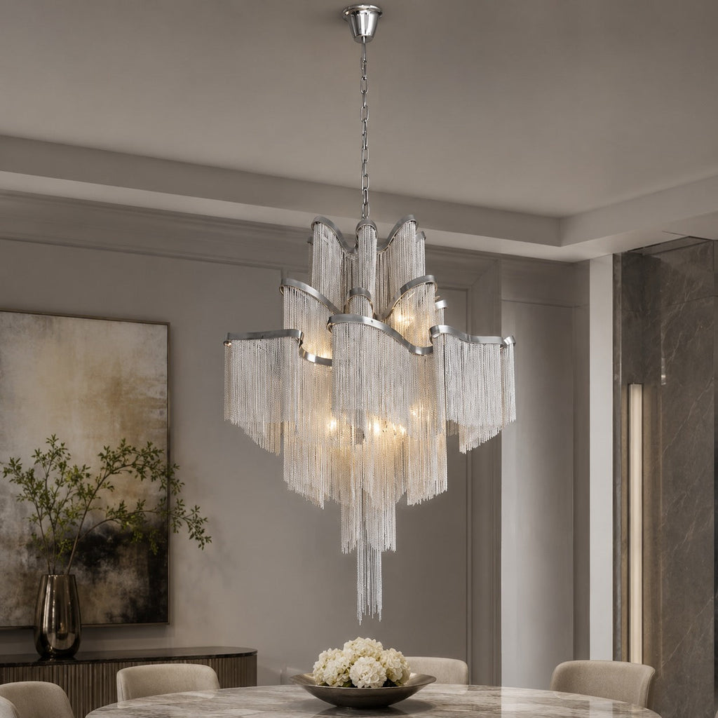 Modern Metal Chandelier Pendant Light — E14 Socket Hanging Fixture