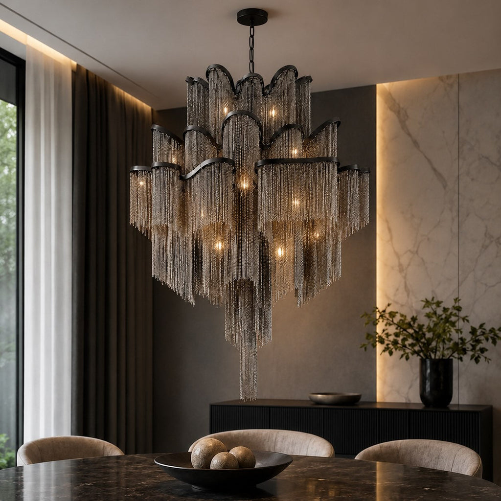 Modern Metal Chandelier Pendant Light — E14 Socket Hanging Fixture