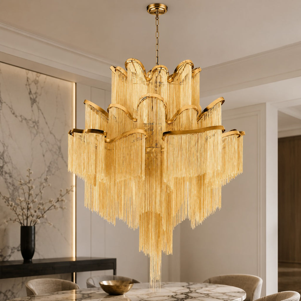 Modern Metal Chandelier Pendant Light — E14 Socket Hanging Fixture