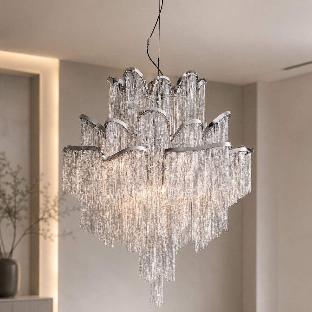 Modern Metal Chandelier Pendant Light — E14 Socket Hanging Fixture
