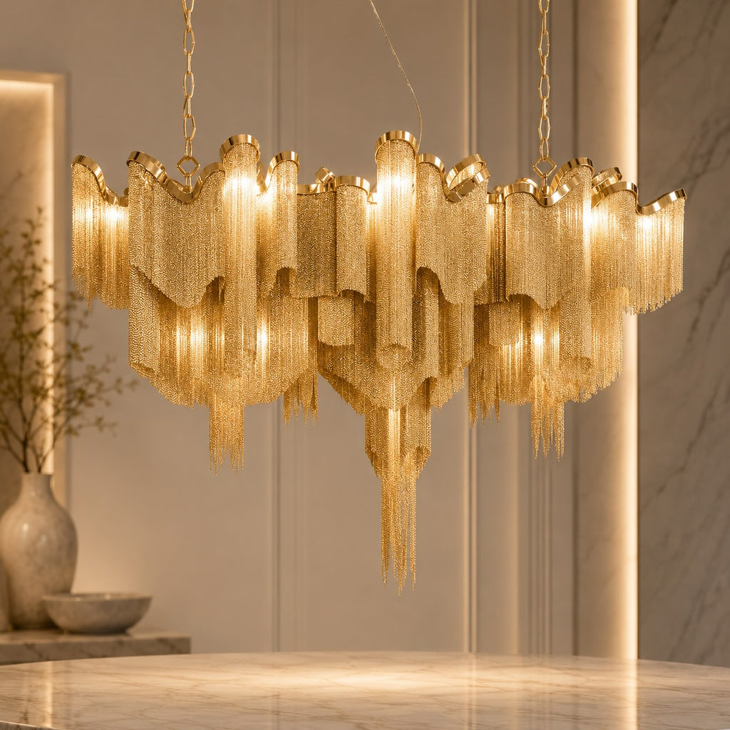 Modern Metal Chandelier Pendant Light — E14 Socket Hanging Fixture