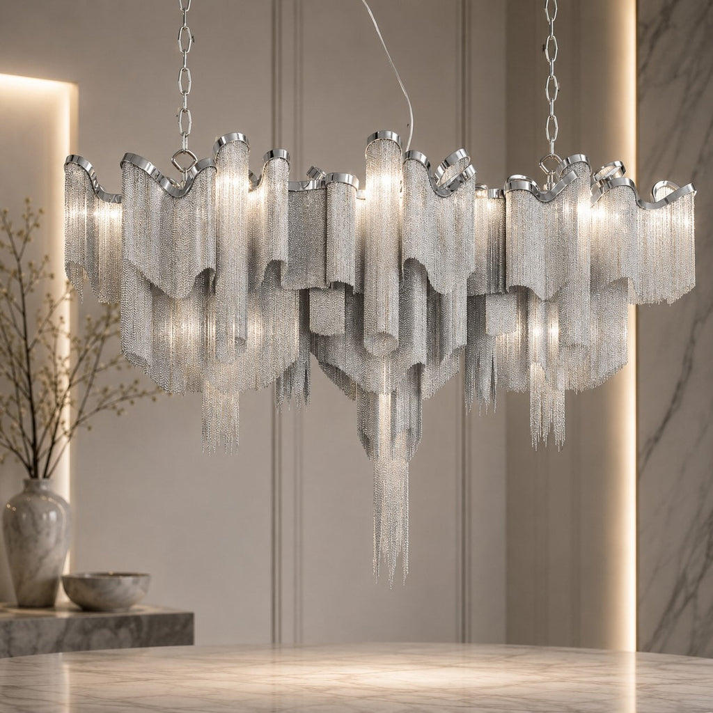 Modern Metal Chandelier Pendant Light — E14 Socket Hanging Fixture