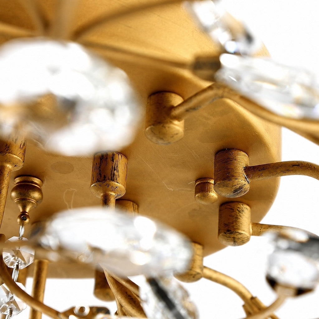 Moderne krystallkronelyse - dimbar LED-taklampe med 15 lys, ramme i svart jern