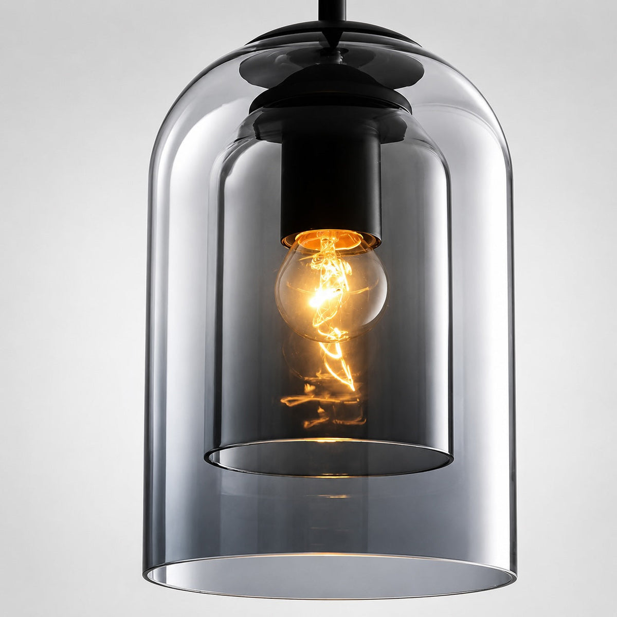 Modern Glass Pendant Light — Solid Iron Frame, LED Compatible