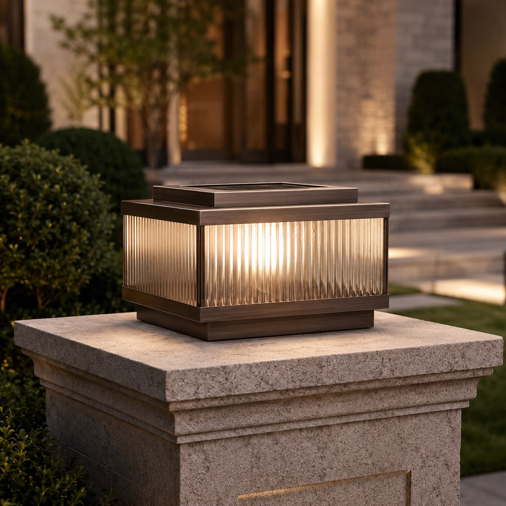 Modern Square Outdoor Wall Light — Waterproof Brass Build, Acrylic Diffuser