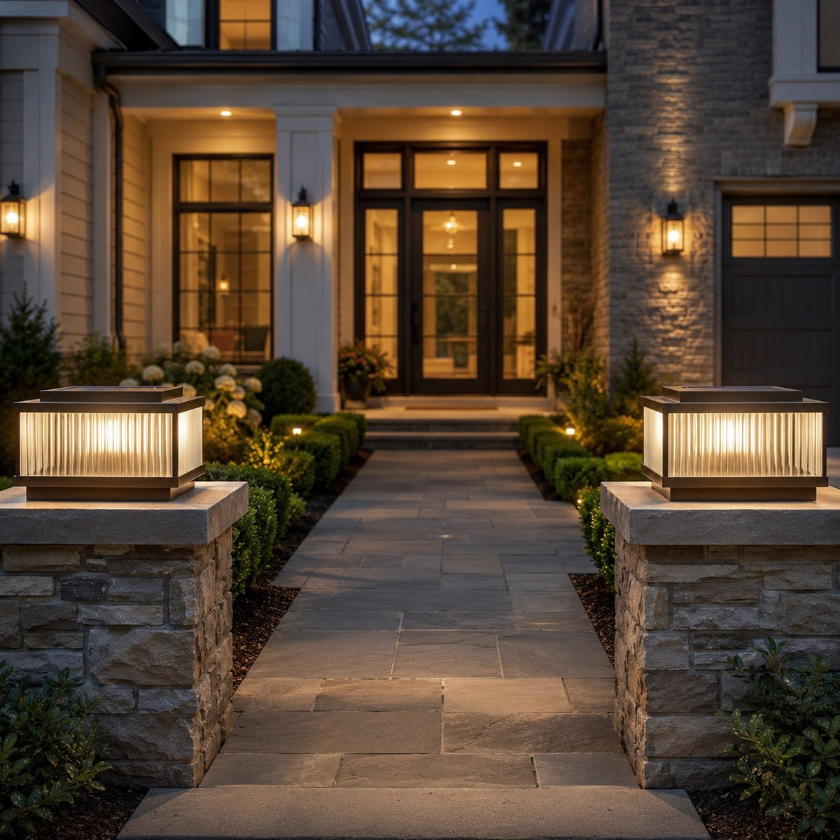Modern Square Outdoor Wall Light — Waterproof Brass Build, Acrylic Diffuser