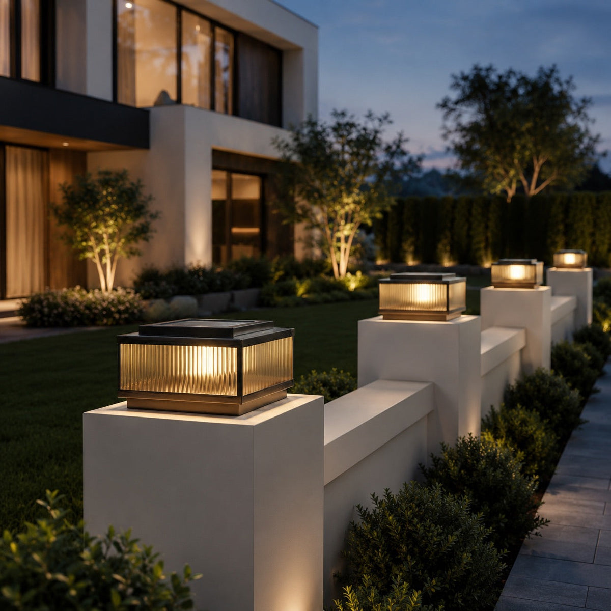 Modern Square Outdoor Wall Light — Waterproof Brass Build, Acrylic Diffuser